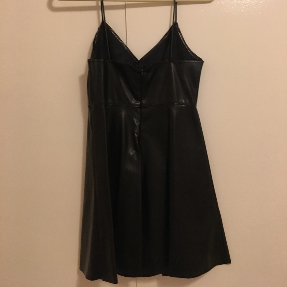 Vegan Leather Skater Dress - Picture 2 of 5