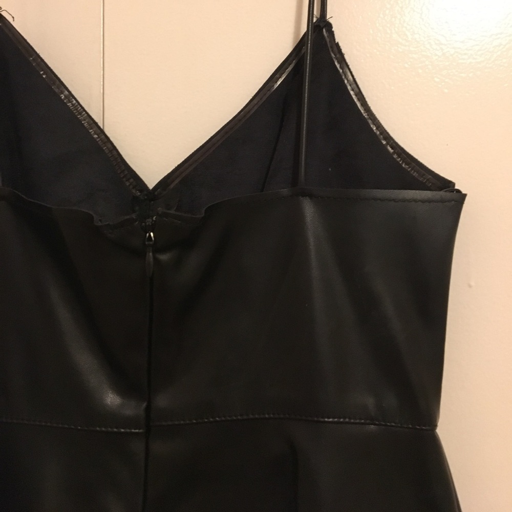 Vegan Leather Skater Dress - Picture 3 of 5