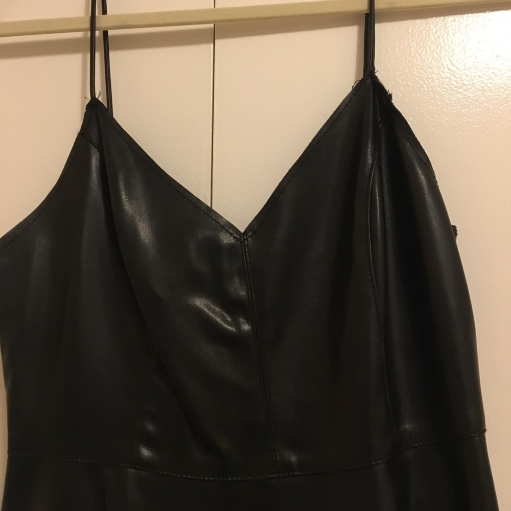 Vegan Leather Skater Dress - Picture 4 of 5