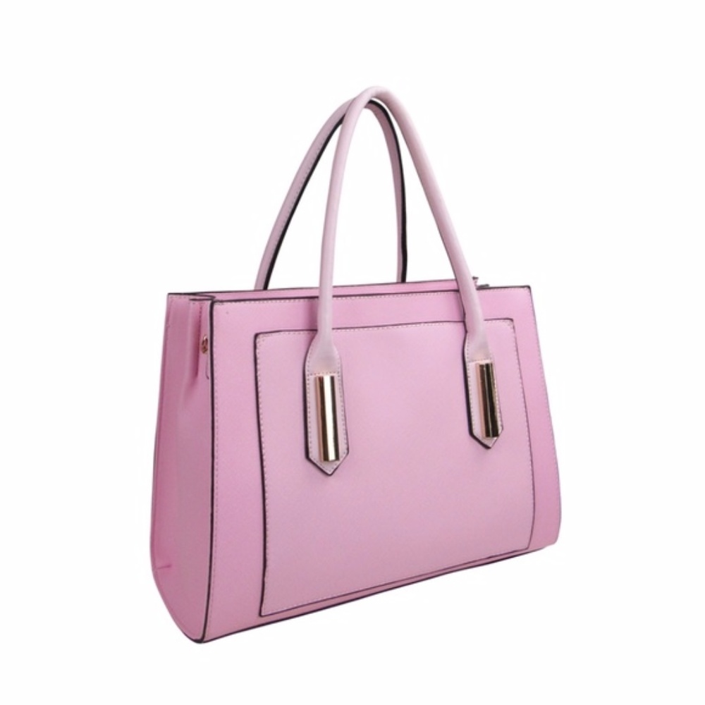 Front Pocket Satchel Handbag (Pink)