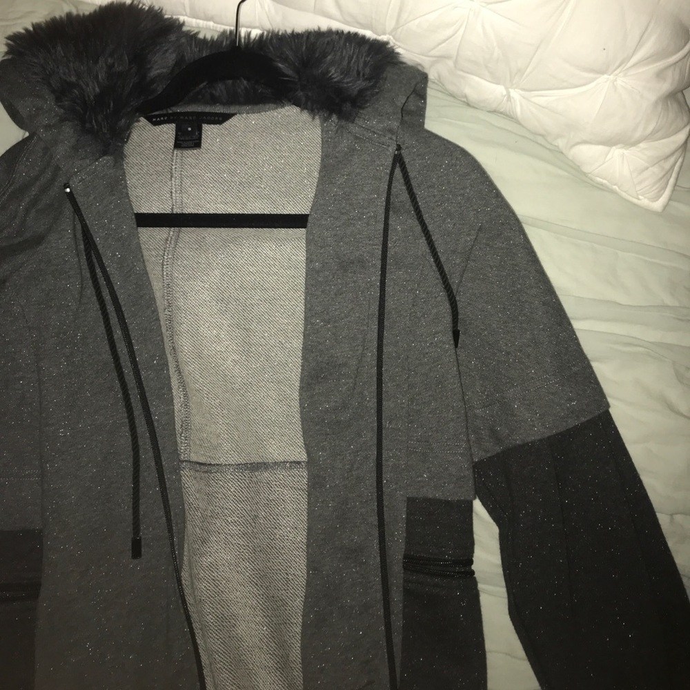 Marc Jacobs Hooded Faux Fur Sweatshirt View 4