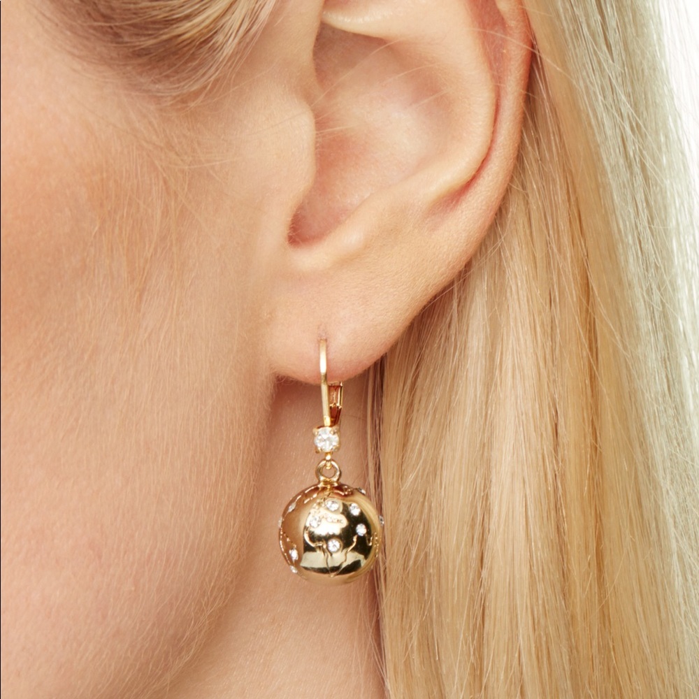 💥SOLD💥Kate Spade Taking Flight Globe Earrings - Picture 5 of 6