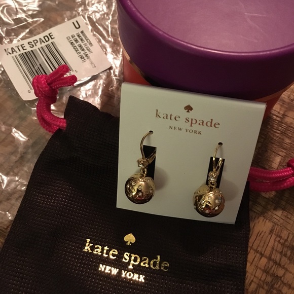 💥SOLD💥Kate Spade Taking Flight Globe Earrings - Picture 2 of 6