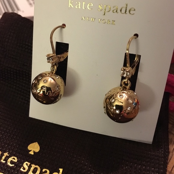 💥SOLD💥Kate Spade Taking Flight Globe Earrings - Picture 3 of 6