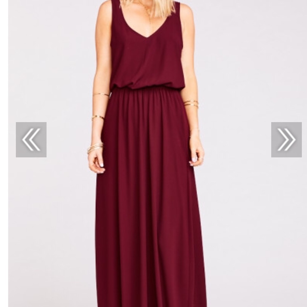Show Me Your Mumu Kendall maxi in red wine crisp