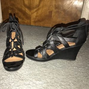 Lace up wedges