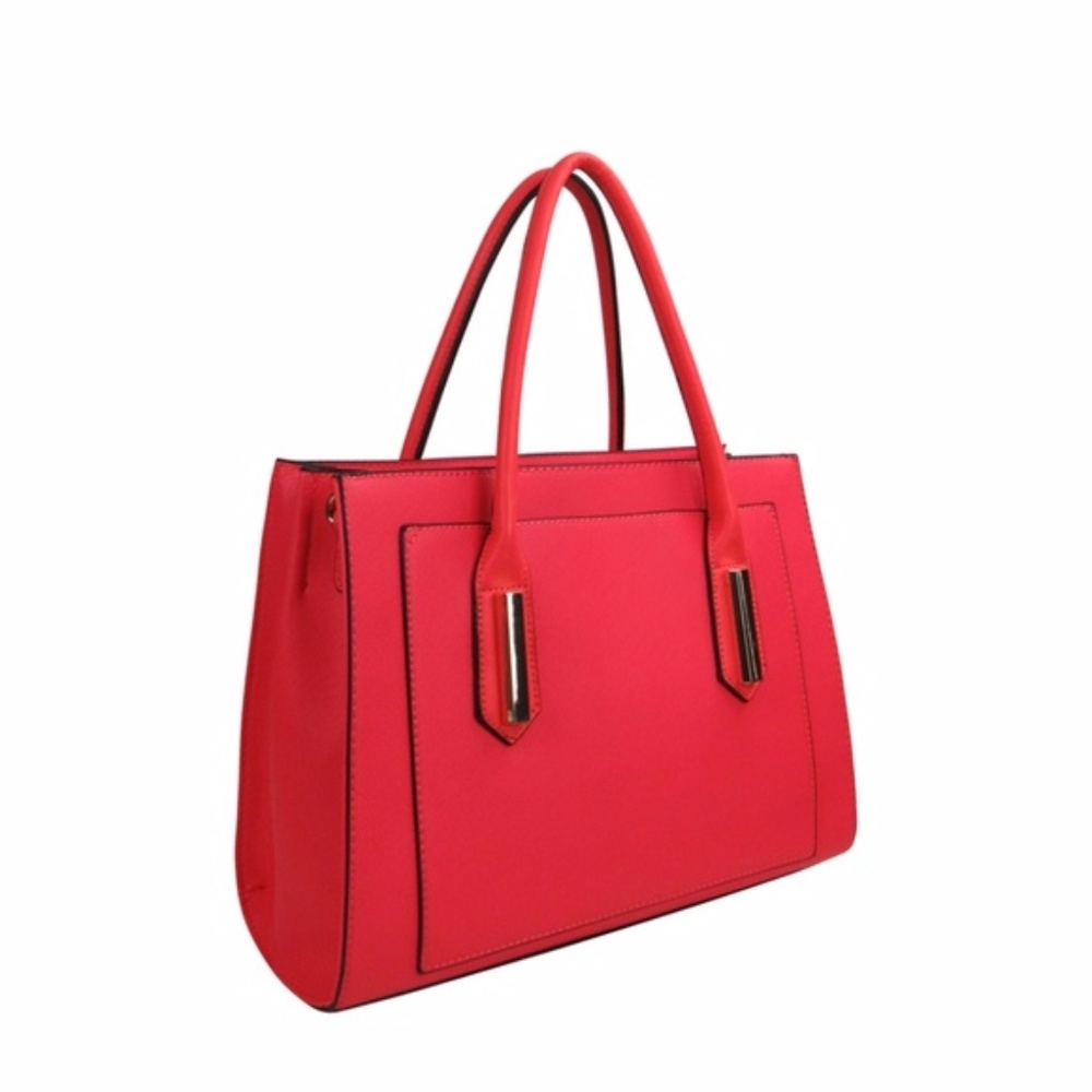 Front Pocket Satchel Handbag (Red)