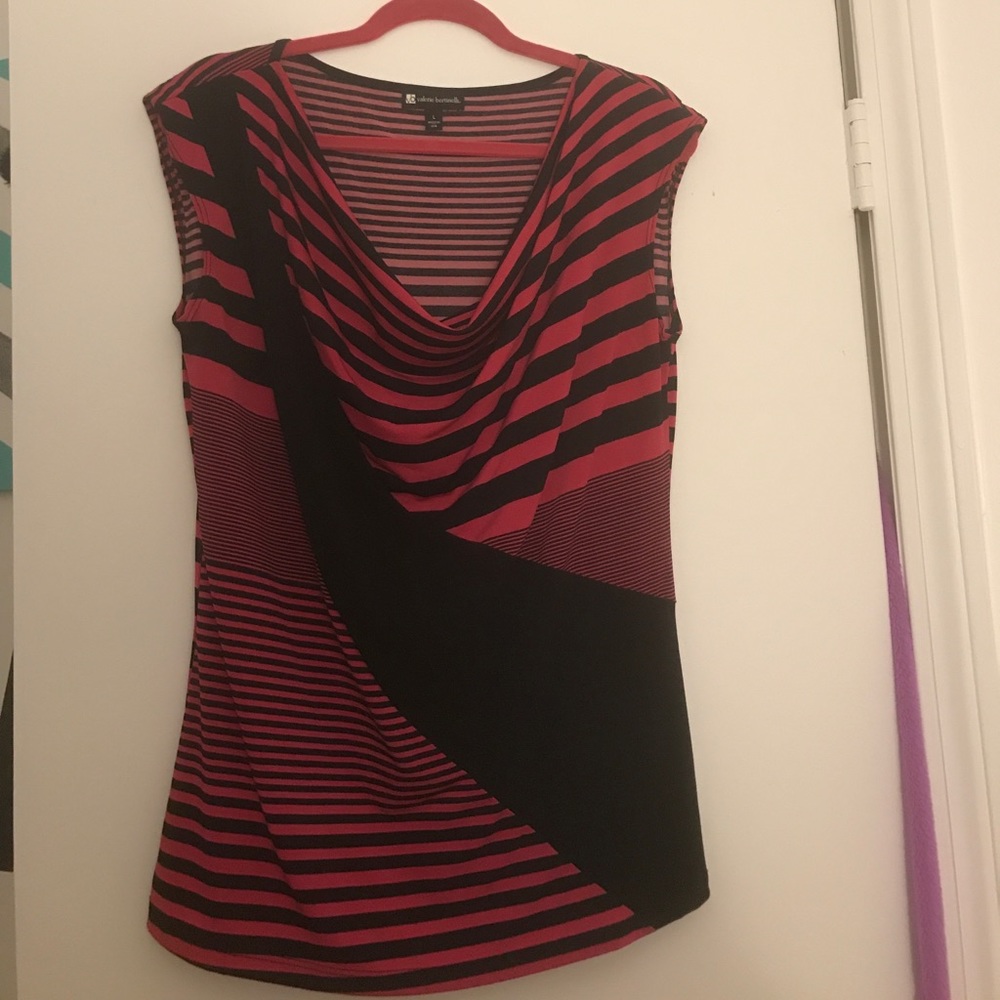 Valerie bertinelli pink and black dress shirt