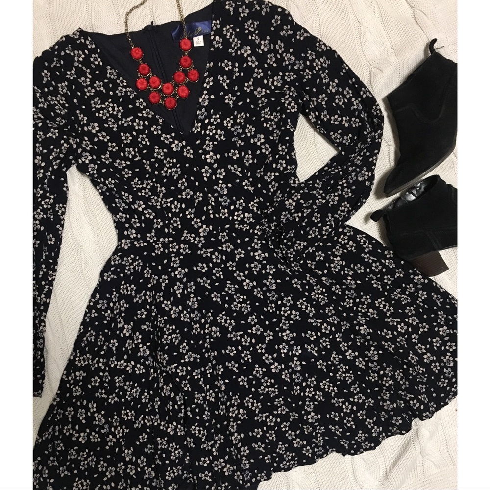 Francesca Floral Bell Sleeve Flare Dress