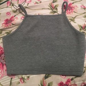 Gray crop top