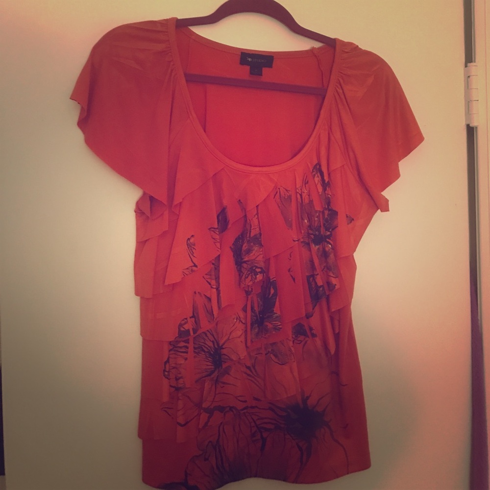 AB studio orange layered top