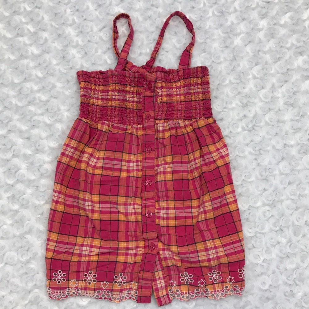 Pink Plaid Full Button Front Sundress size S 5/6