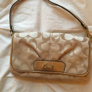 Coach large signature wristlet