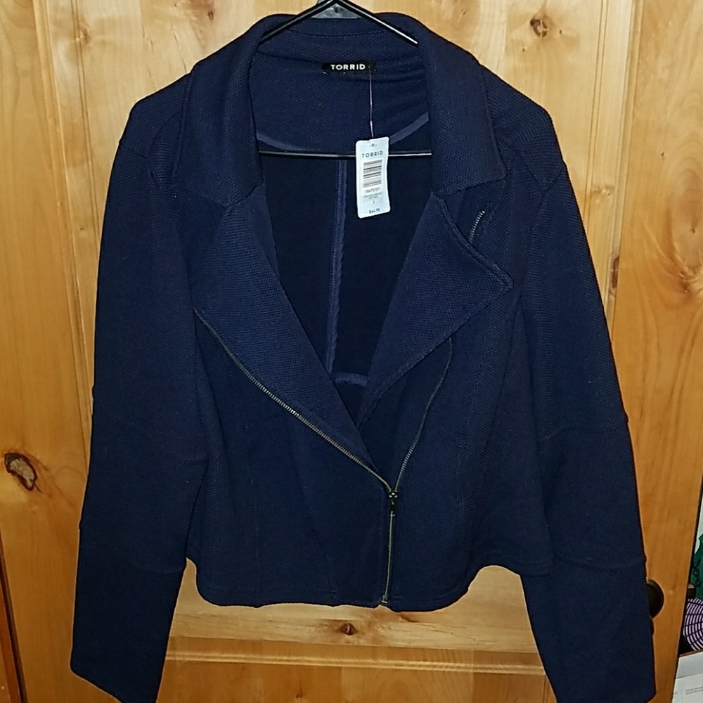 Navy moto blazer