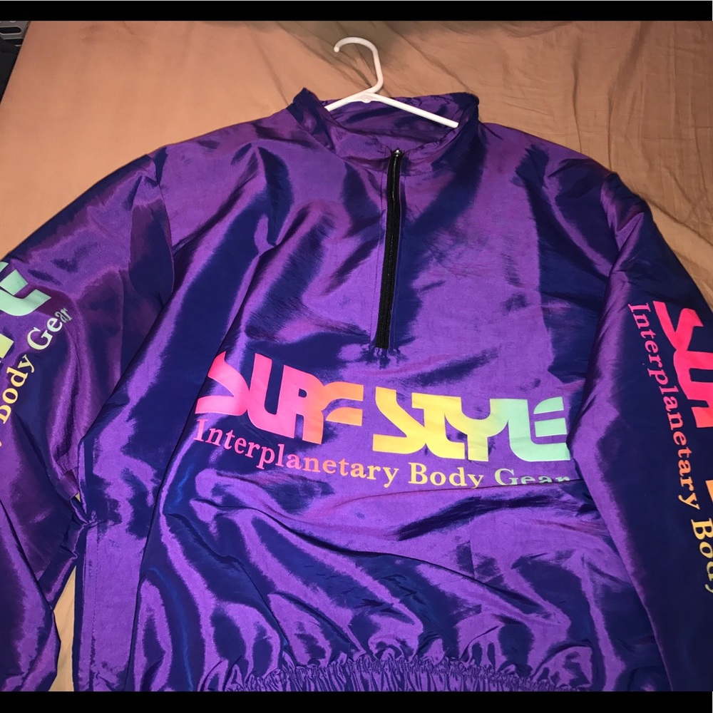 Surf style Purple windbreaker pullover