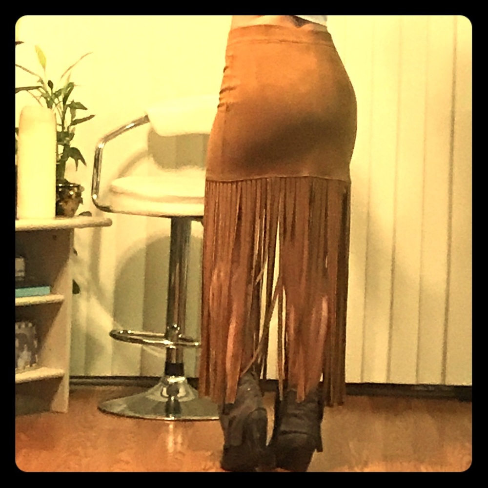 🌻it's festival season🌻 fitted fringe skirt