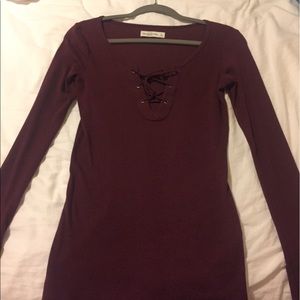 Long Sleeve Tie-Up Hollister Shirt