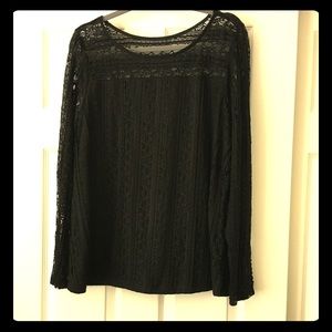 NWOT Lane Bryant lace detail long sleeve shirt