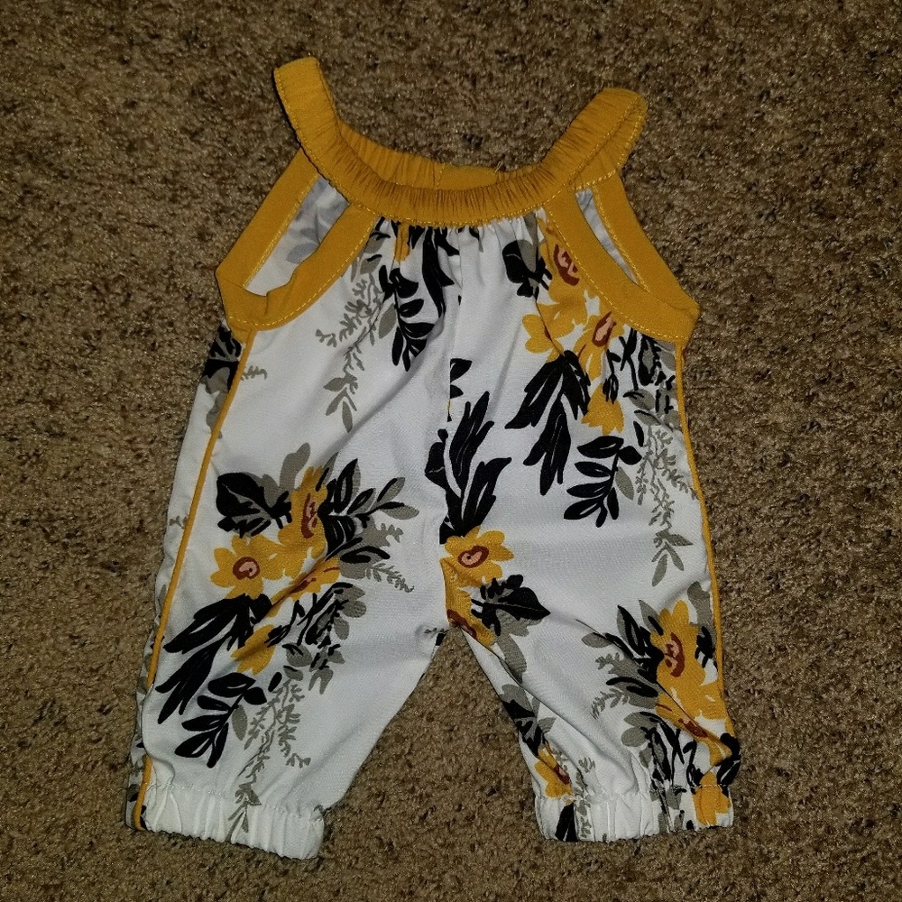 Preemie/Newborn Mustard Yellow Romper