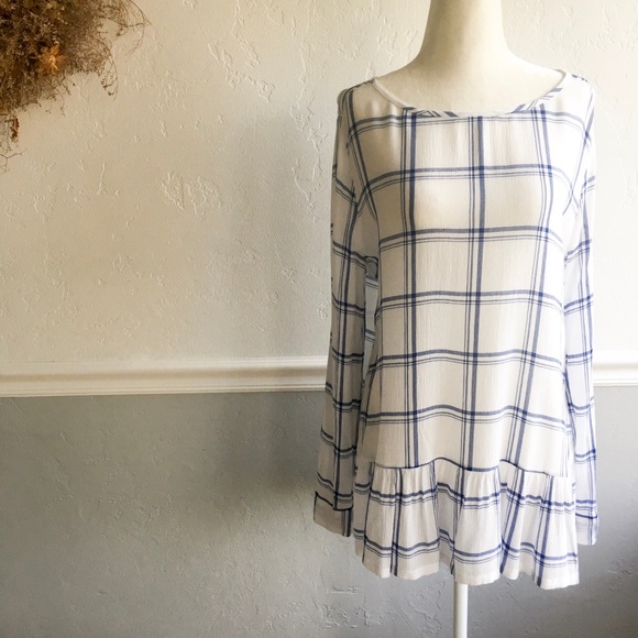 Loft Plaid Peplum Tunic - Picture 3 of 7