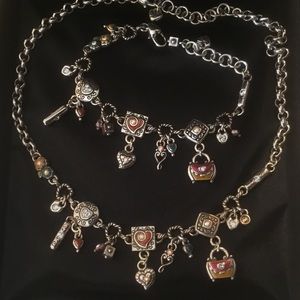 Brighton Charm Necklace and Bracelet Set RARE!