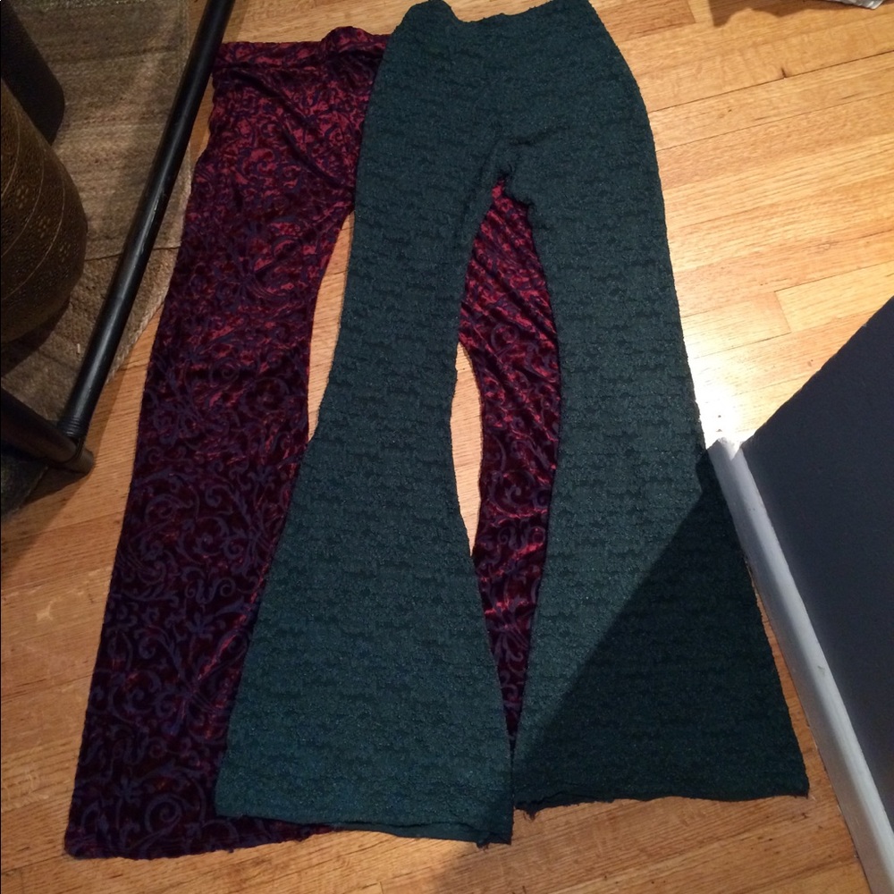 2 pairs of Boho Retro Festival Bell Bottoms Flares