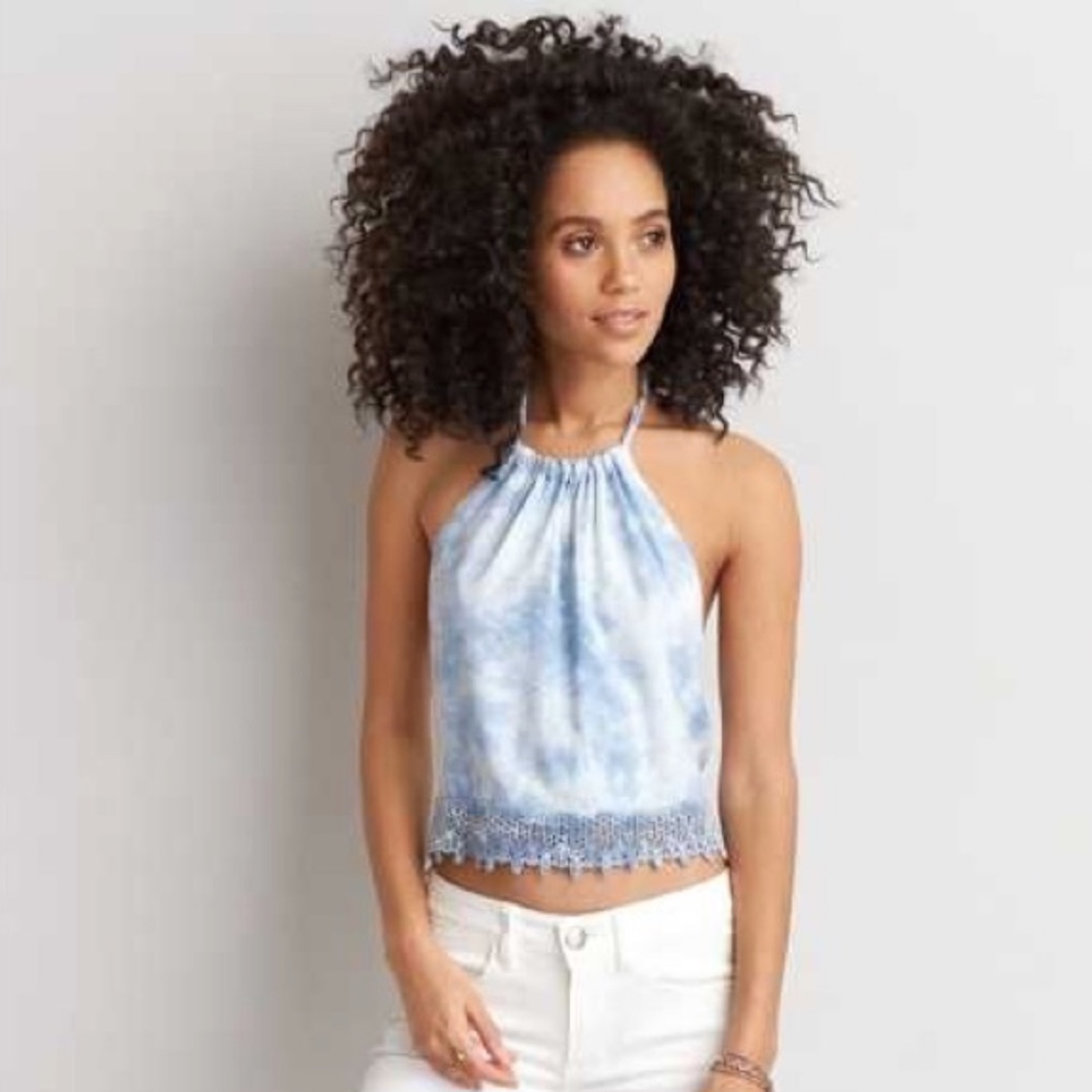 Blue Tie Dye Halter Top