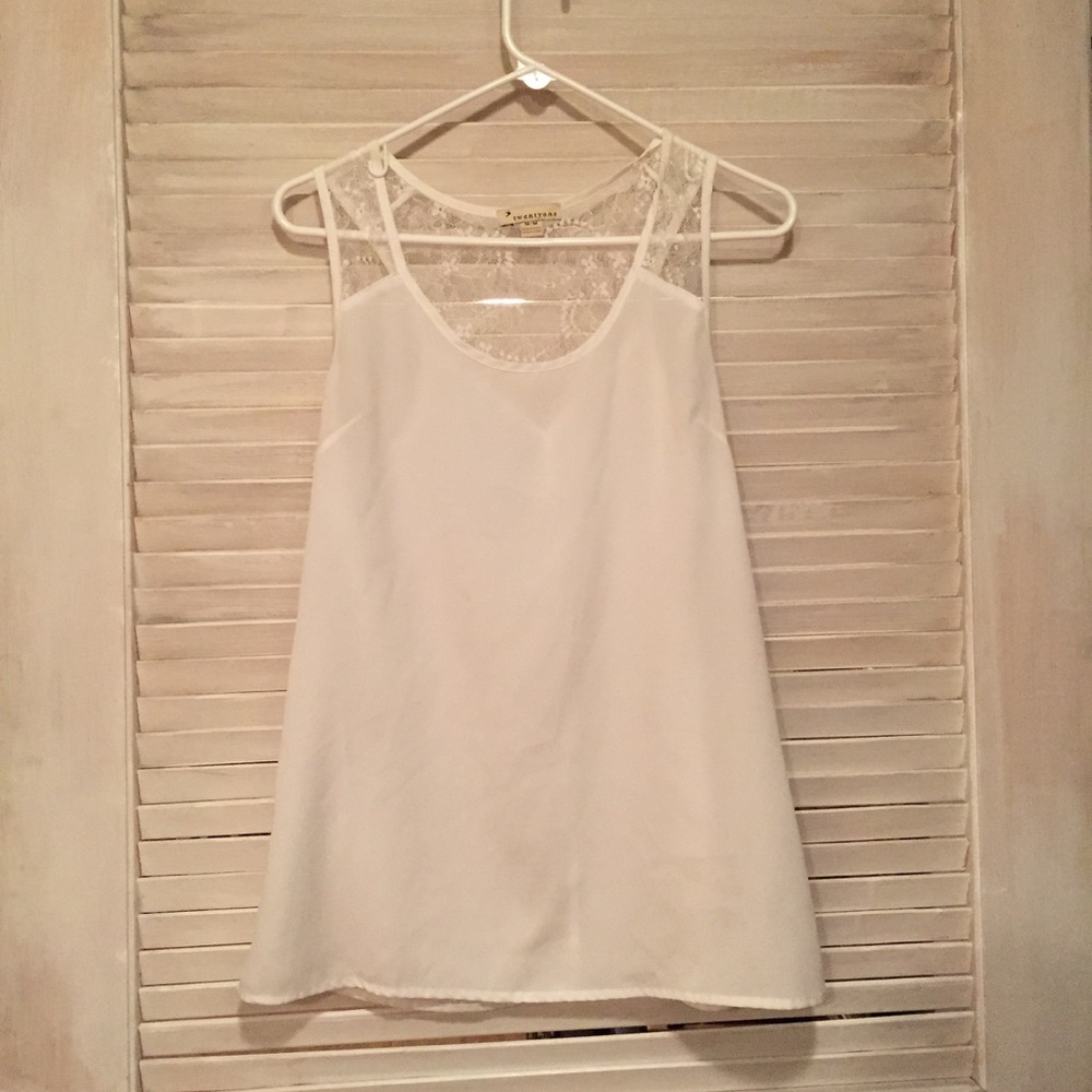 White Lightweight Blouse with Lace