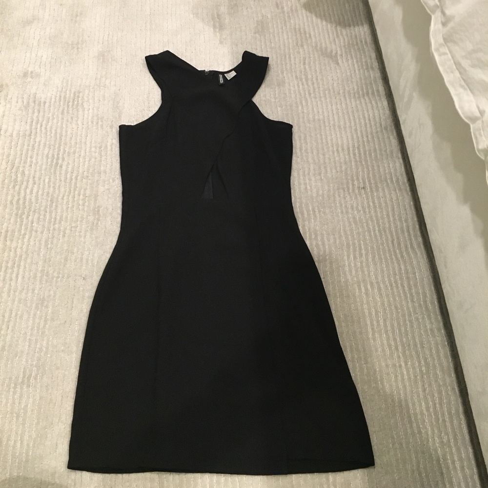 Cutout black mini dress