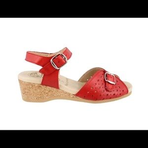 Worishofer 🆕 Red Wedge Sandals 6.5, 36.5, 7, 37