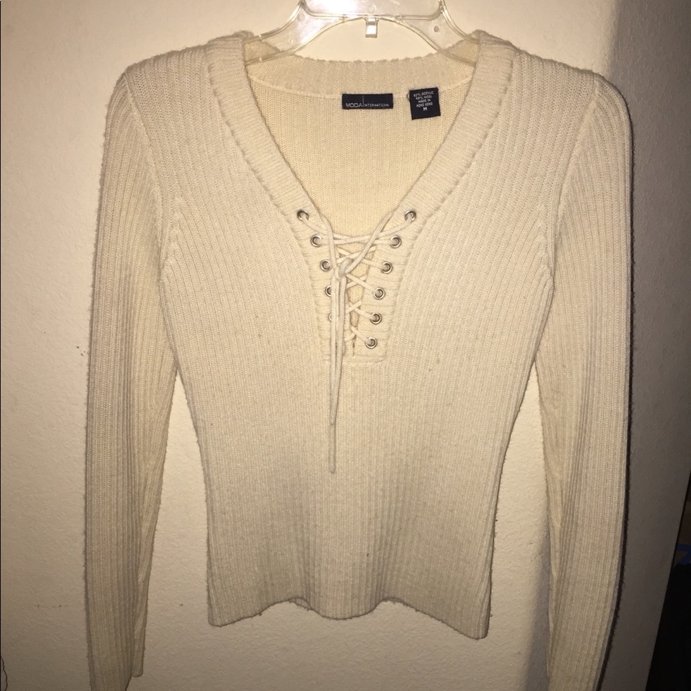 Lace-up Sweater