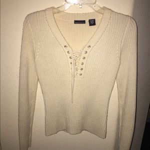 Lace-up Sweater