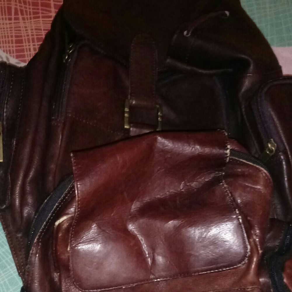 Two genuine leather bookbag