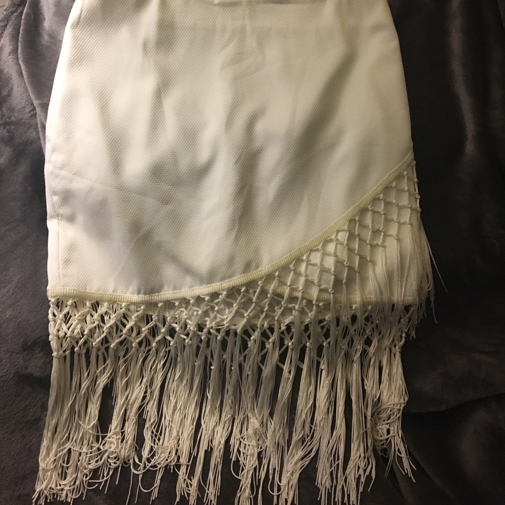 Brand new fringe off white skirt