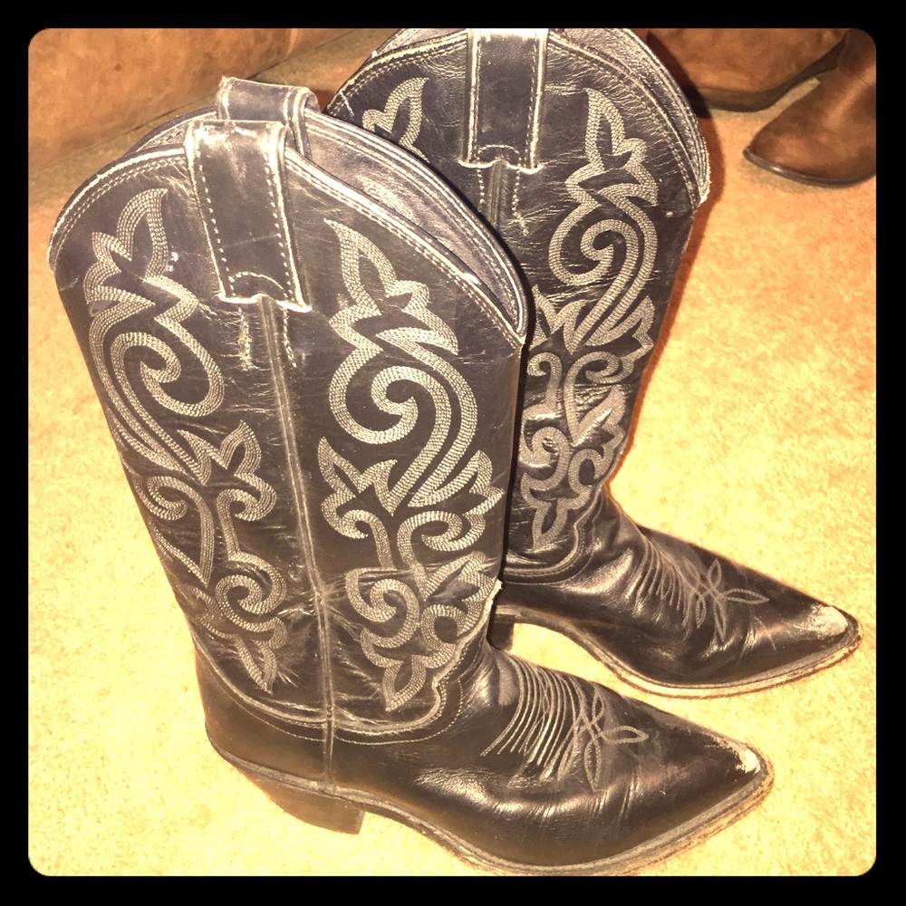 Black Cowboy Boots - image 1