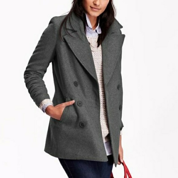 Old Navy Jackets & Blazers - Old Navy Wool Blend Long Peacoat Gray Large