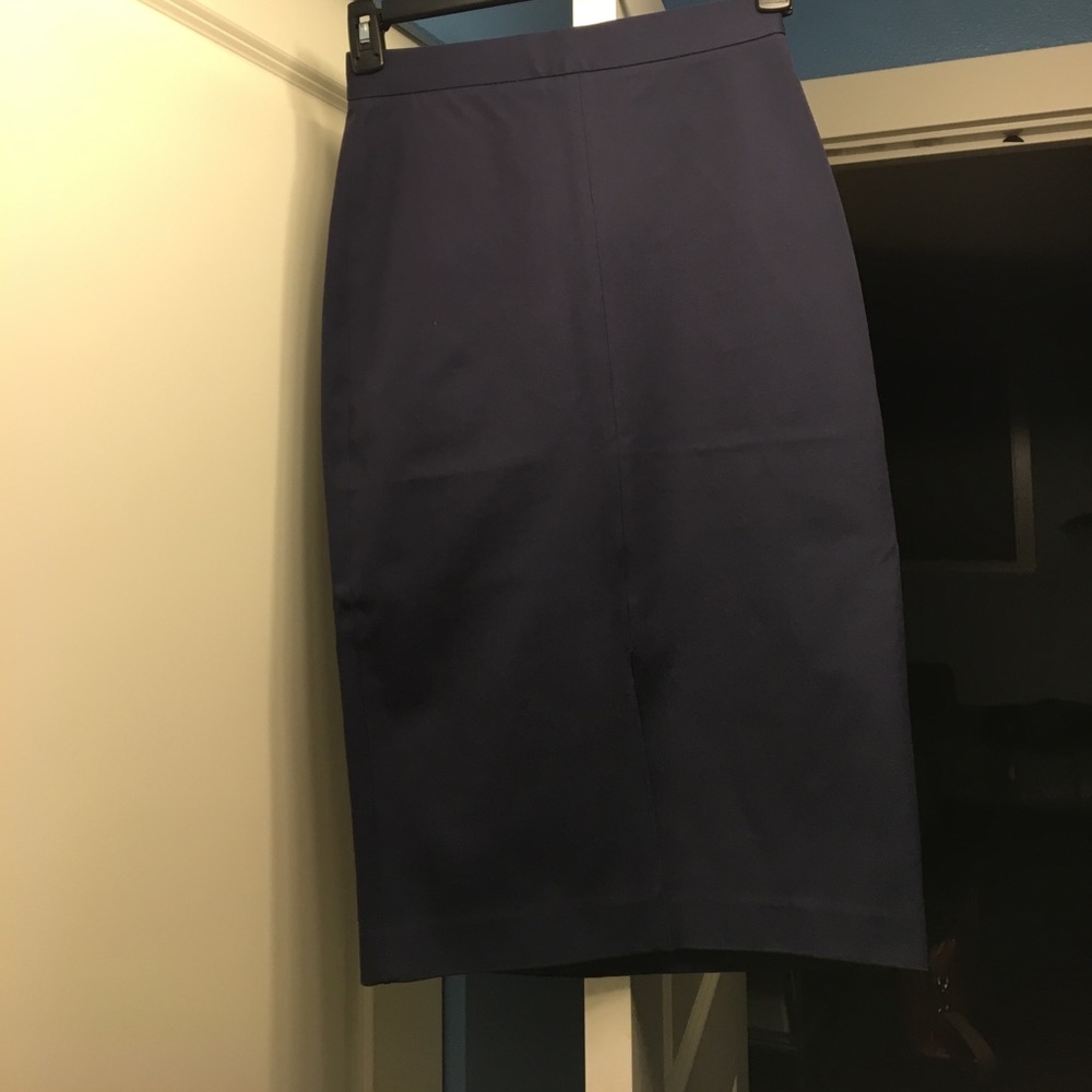 Navy blue BR midi length pencil skirt, size 2