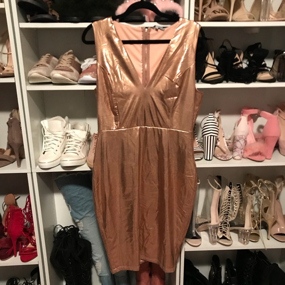 FASHIONNOVA ROSE GOLD DRESS
