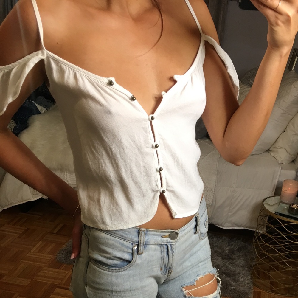 ➰ Free People ~ Pretty White Blouse ➰