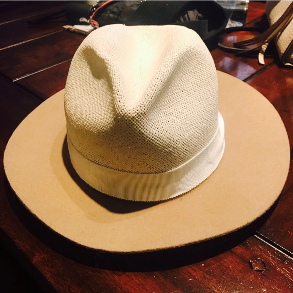 Rag and Bone Felt Straw two tone fedora