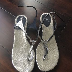 Giuseppe Zanotti silver metallic sandals