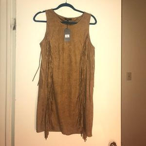 Suede front dress