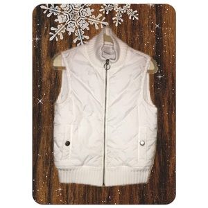 Caslon White Puffy Vest Size Small