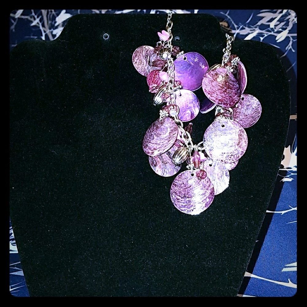 Purple Shell Bracelet 9.5" Long NWOT