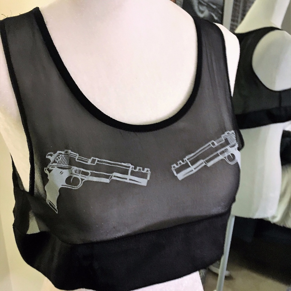 FYI by Dani Read Crop Top Silk Guns