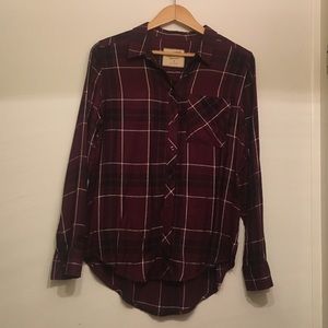Maroon Plaid Flannel size M