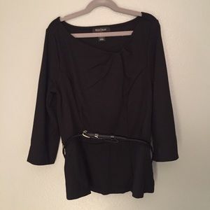 WHBM asymmetrical neck belted top
