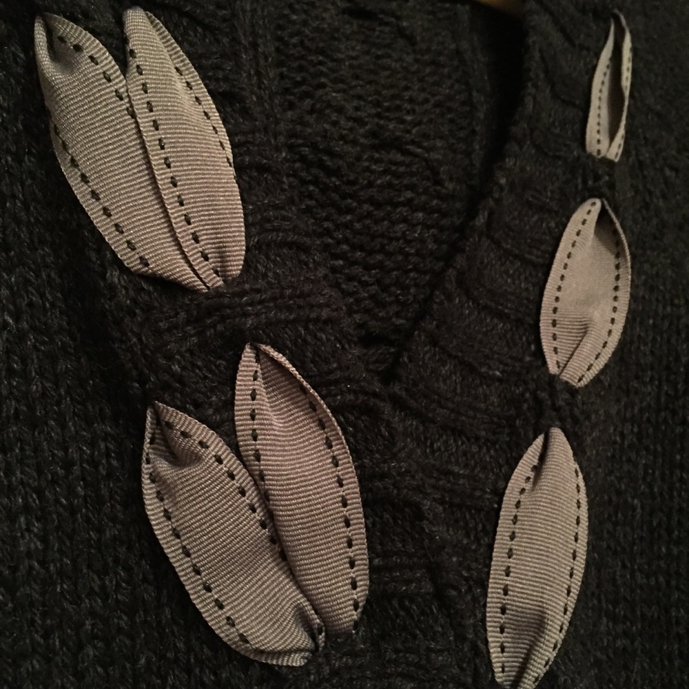 Grey Sweater with Ribbon Detail