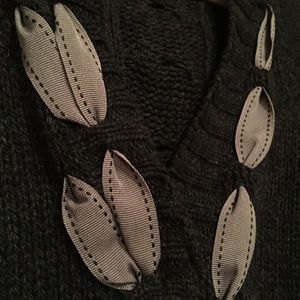 Grey Sweater with Ribbon Detail