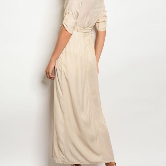 Cream Tie Waist Romper - Picture 4 of 6